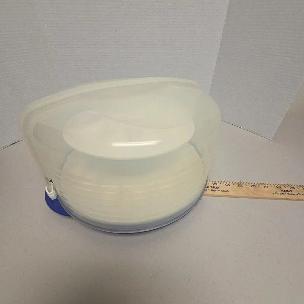 VTG Tupperware Blue Round Cake Taker Carrier, 12